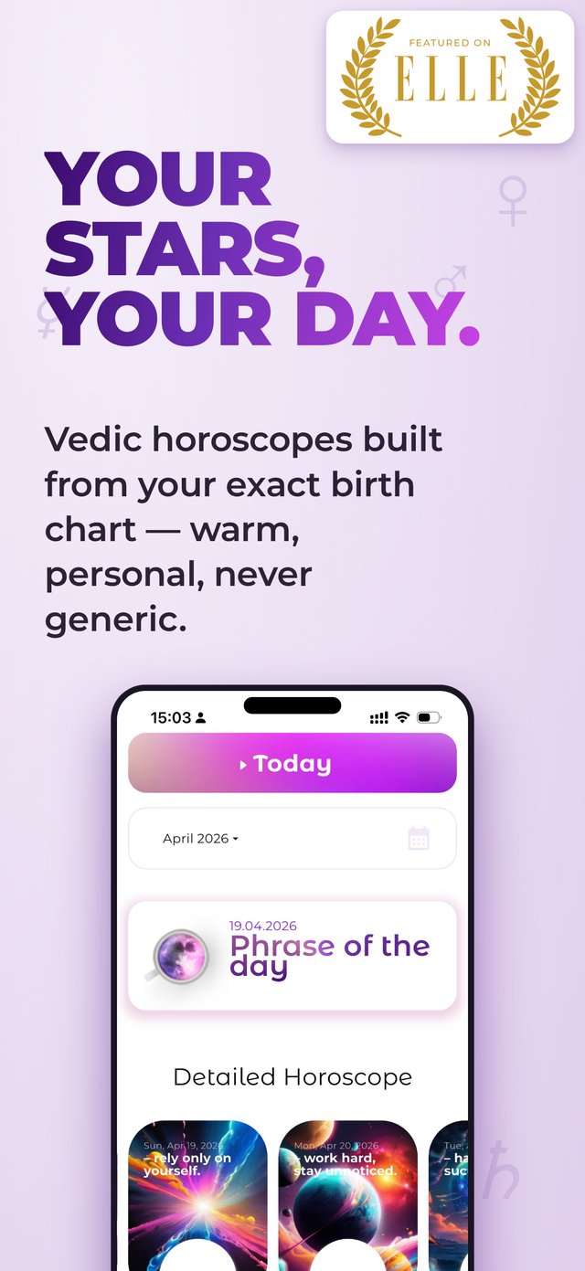 Daily Jyotish horoscope screen